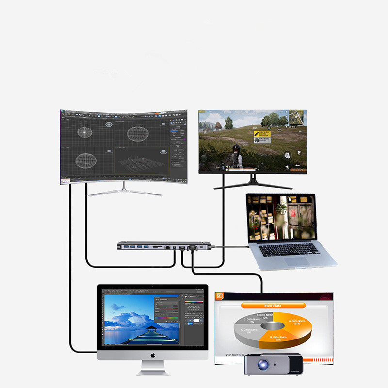 USB-C Dock Zwölf-in-Eins Hub