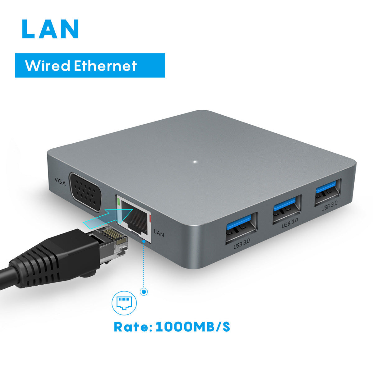 Elf-in-Eins Typ-C-Dockingstation USB-C-Hub-Erweiterung HDMI VGA LAN USB 3.0