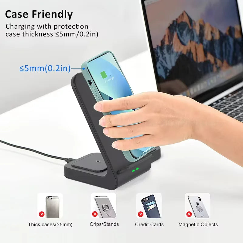 Drahtlose Ladestation 3-in-1 – Schnelllade-Station für Samsung Galaxy S23, S22 Ultra, Drahtloses Ladegerät für Galaxy Watch 5 Pro